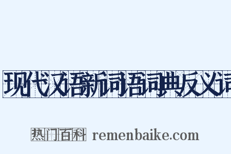 现代汉语新词语词典反义词是什么意思的图片